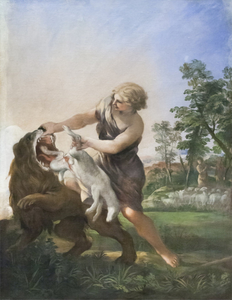 David tötet den Löwen - Pietro da Cortona