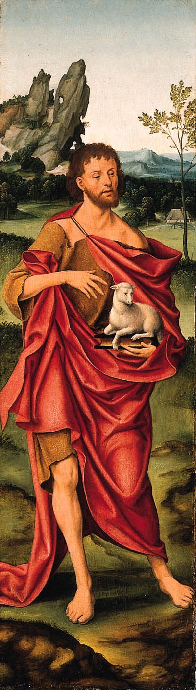 De H. Johannes de Doper - Joos van Cleve image 1 copie peinte à la main à l’huile