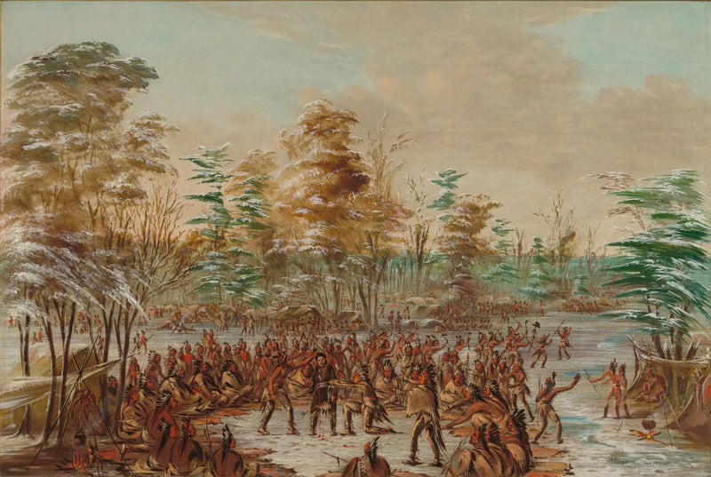 De Tonty fordert den Frieden im Irokesen-Dorf. 2. Januar 1680 - George Catlin