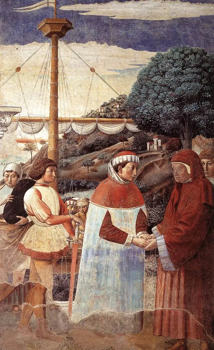 Landung in Ostia (Szene 5, Ostwand) - Benozzo Gozzoli