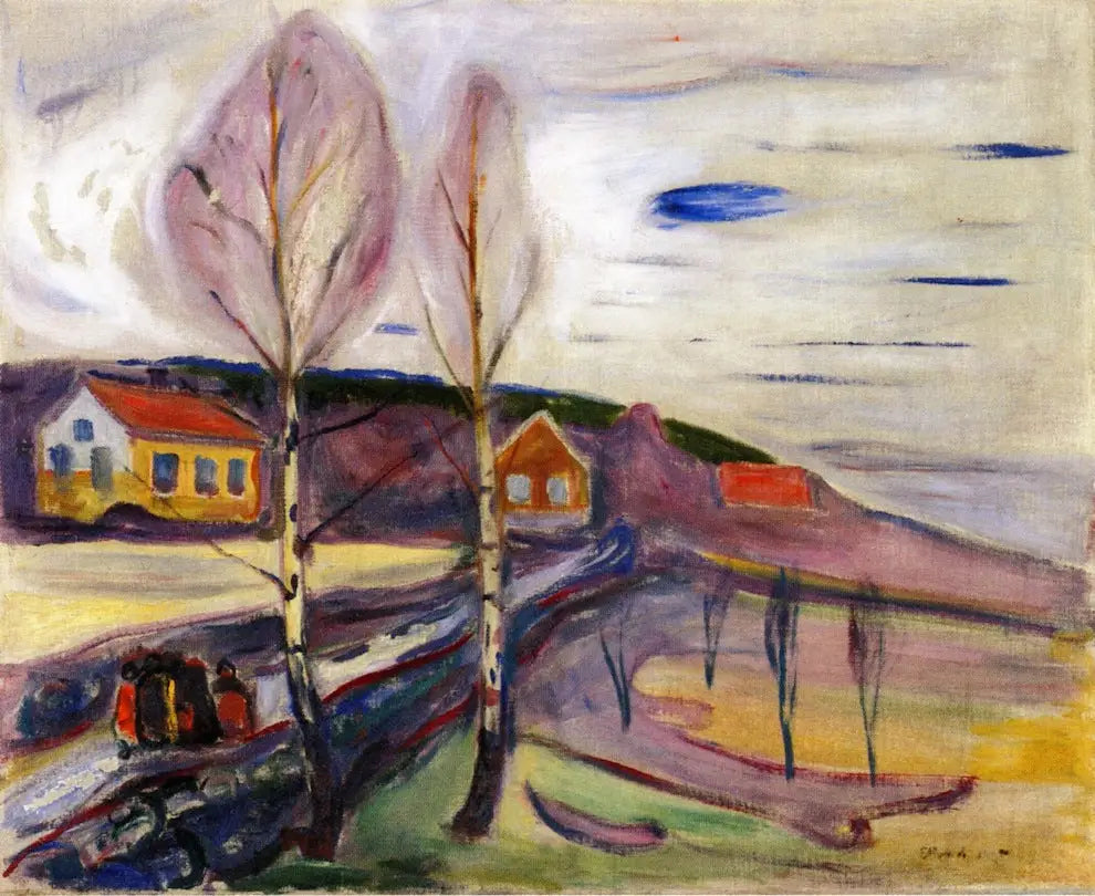 Début du printemps à Åsgårdstrand - Edvard Munch image 1 reproduction artisanale de tableau