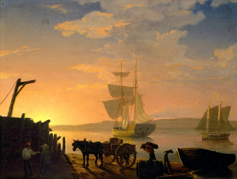 Entladung eines Schiffes - Fitz Henry Lane