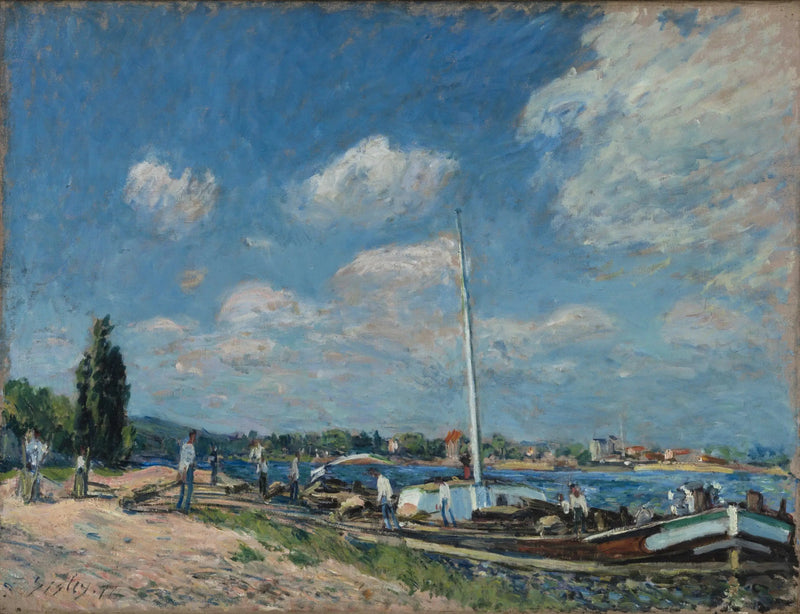 Entladung der Barken in Billancourt - Alfred Sisley