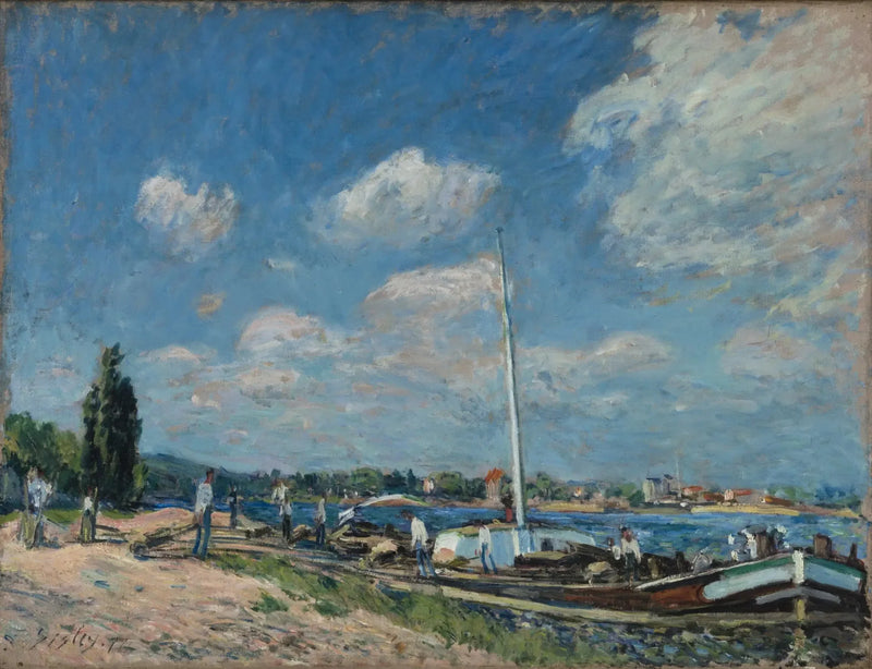 Entladung der Barken in Billancourt - Alfred Sisley