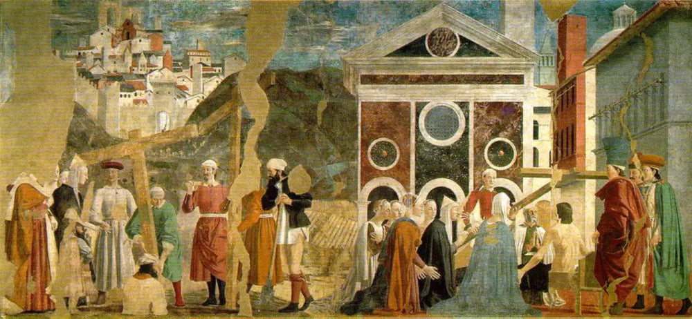 Découverte et preuve de la Vraie Croix - Piero della Francesca image 1 reproduction de peinture à l’huile