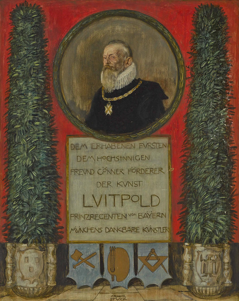 Widmung Münchner Künstler an Prinzregent Luitpold von Bayern - Franz Von Stuck
