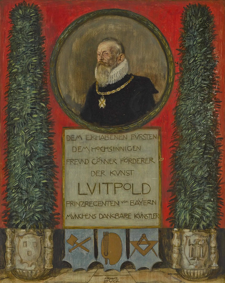 Widmung Münchner Künstler an Prinzregent Luitpold von Bayern - Franz Von Stuck