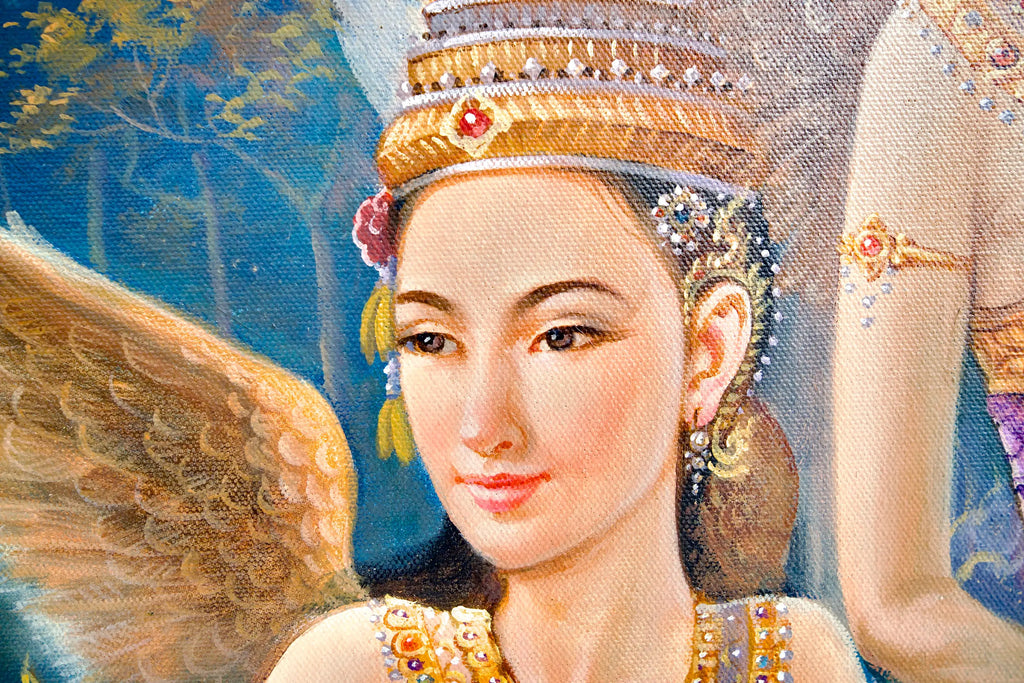 Déesse Kinnaree | 170 x 120 cm Reproductions de tableaux à la peinture à l’huile