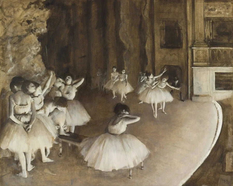 Wiederholung eines Balletts auf der Bühne - Edgar Degas