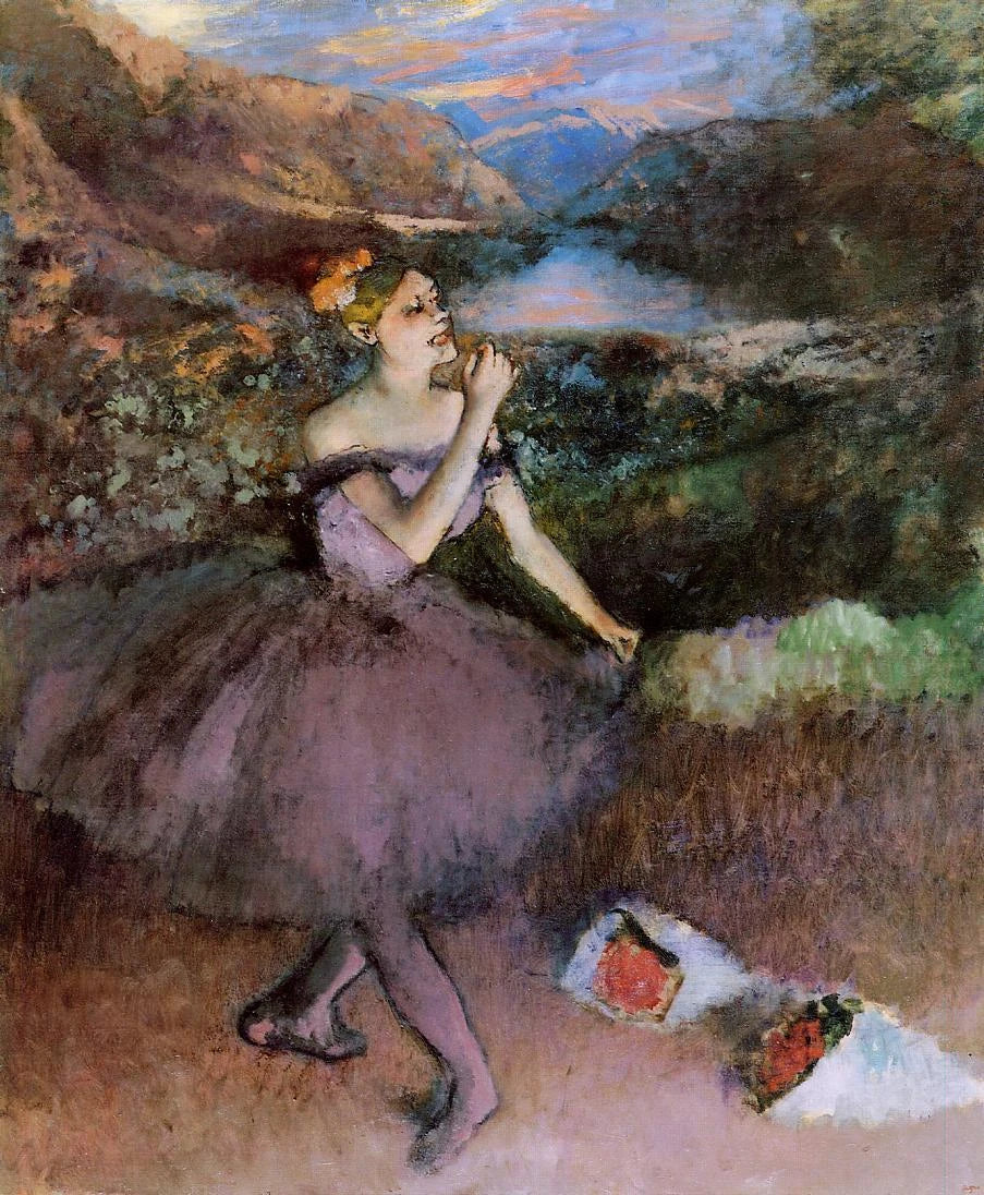 Danseuse aux bouquets par Edgar Degas – reproduction peinture à l’huile sur toile