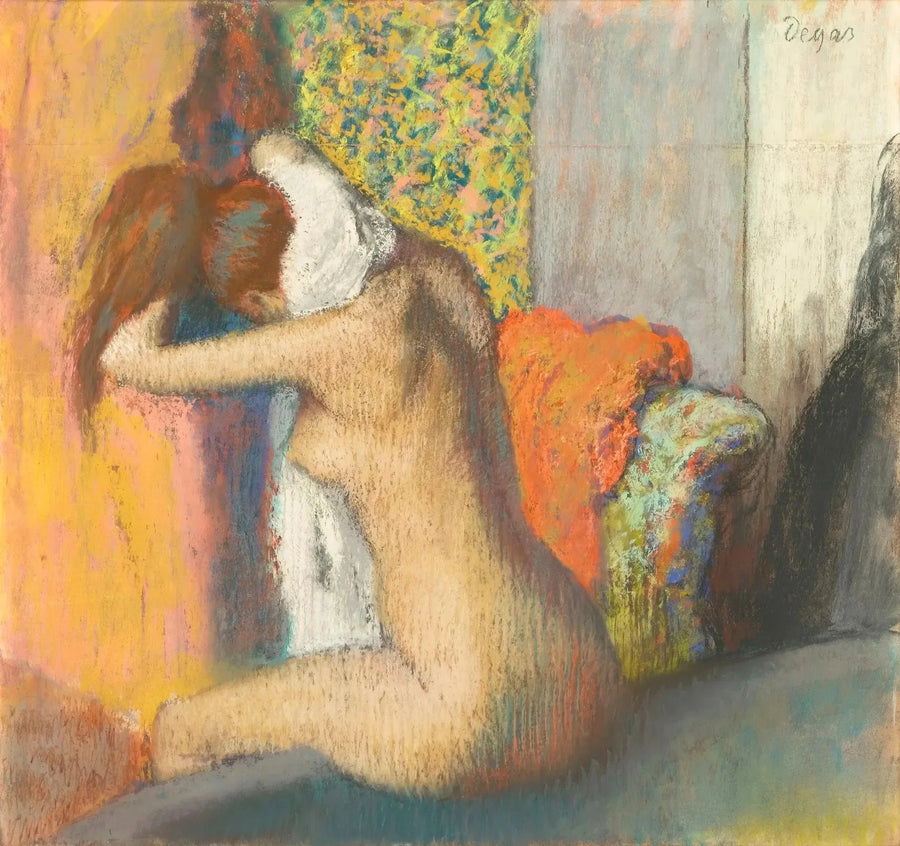 Nach dem Bad, nackte Frau, die sich nackt abtrocknet - Edgar Degas
