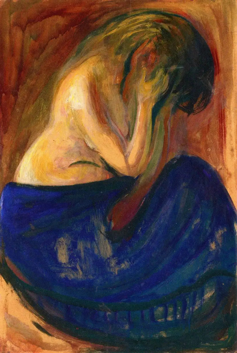 Halbakt mit blauer Schürze - Edvard Munch