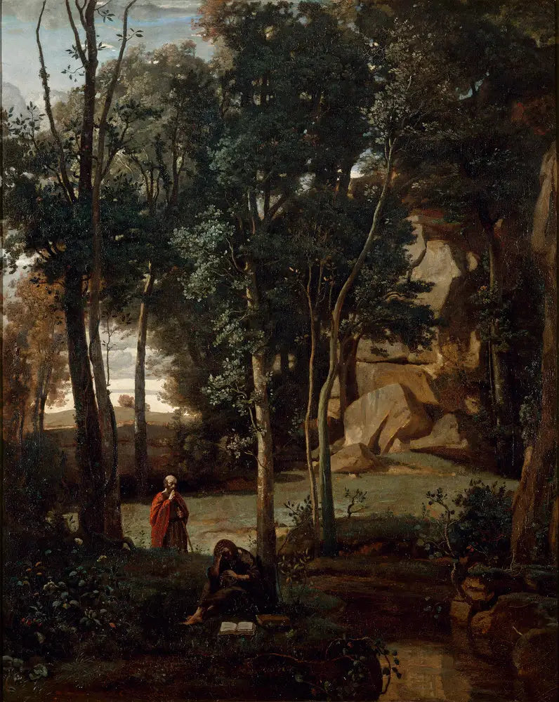 Démocrite und die Abdéritaner, Landschaft - Jean-Baptiste Camille Corot