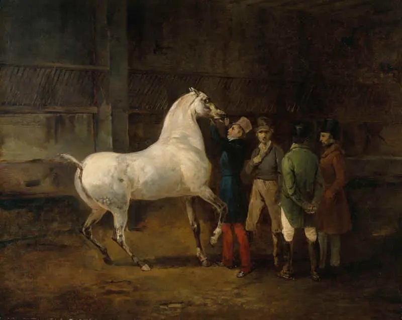 Demonstration eines weißen Pferdes - Théodore Géricault