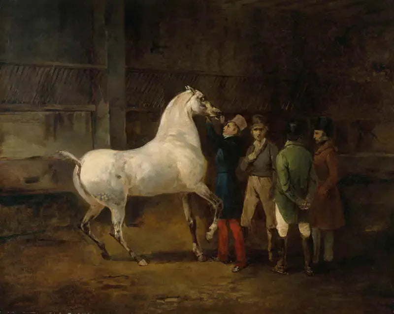 Demonstration eines weißen Pferdes - Théodore Géricault