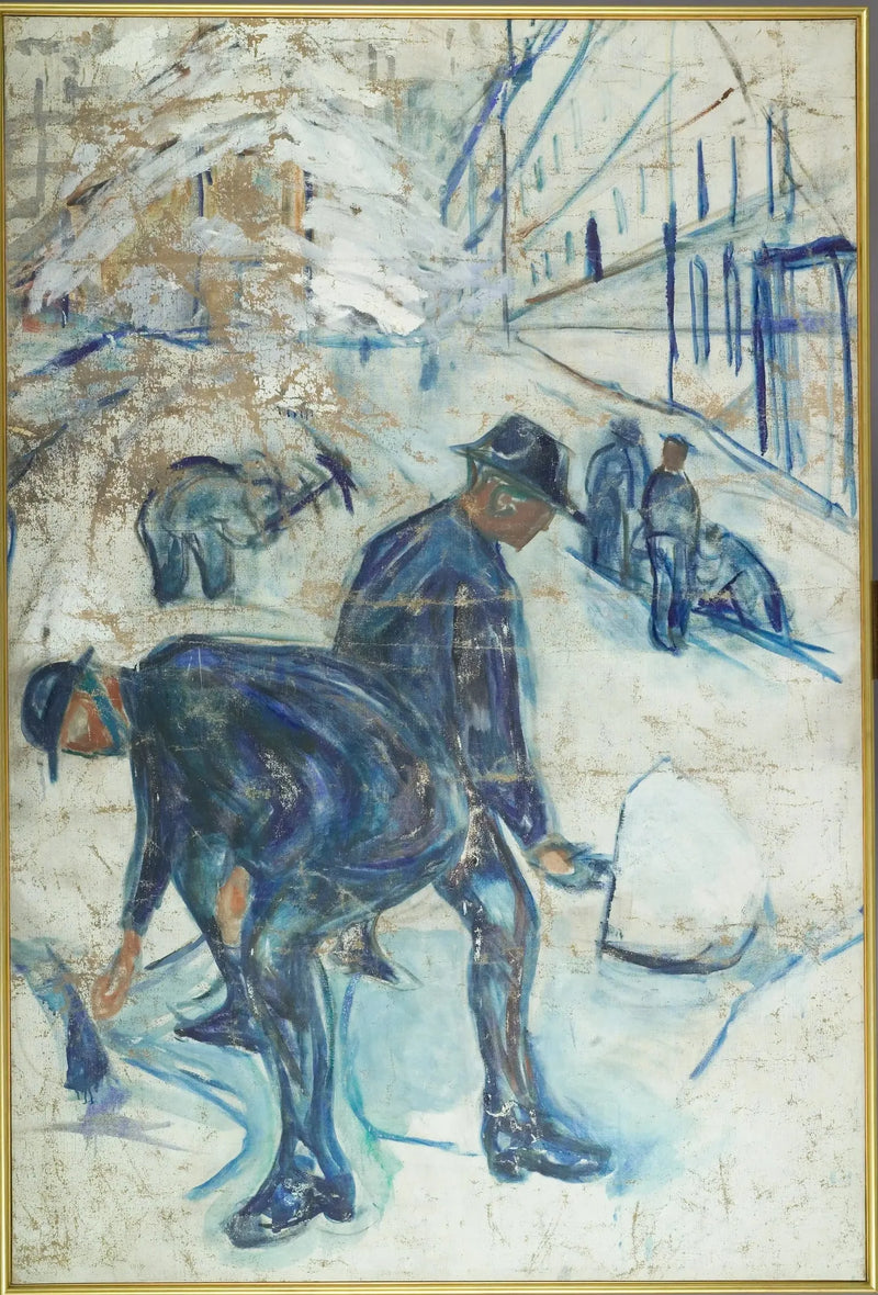 Schneeschaufeln auf einer Baustelle - Edvard Munch