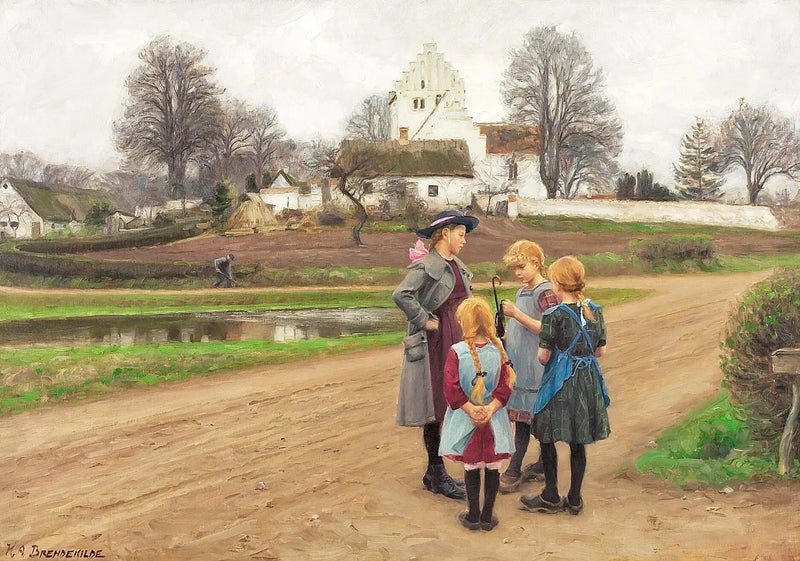 Von einer Straße in Hjembæk. - H. A. Brendekilde