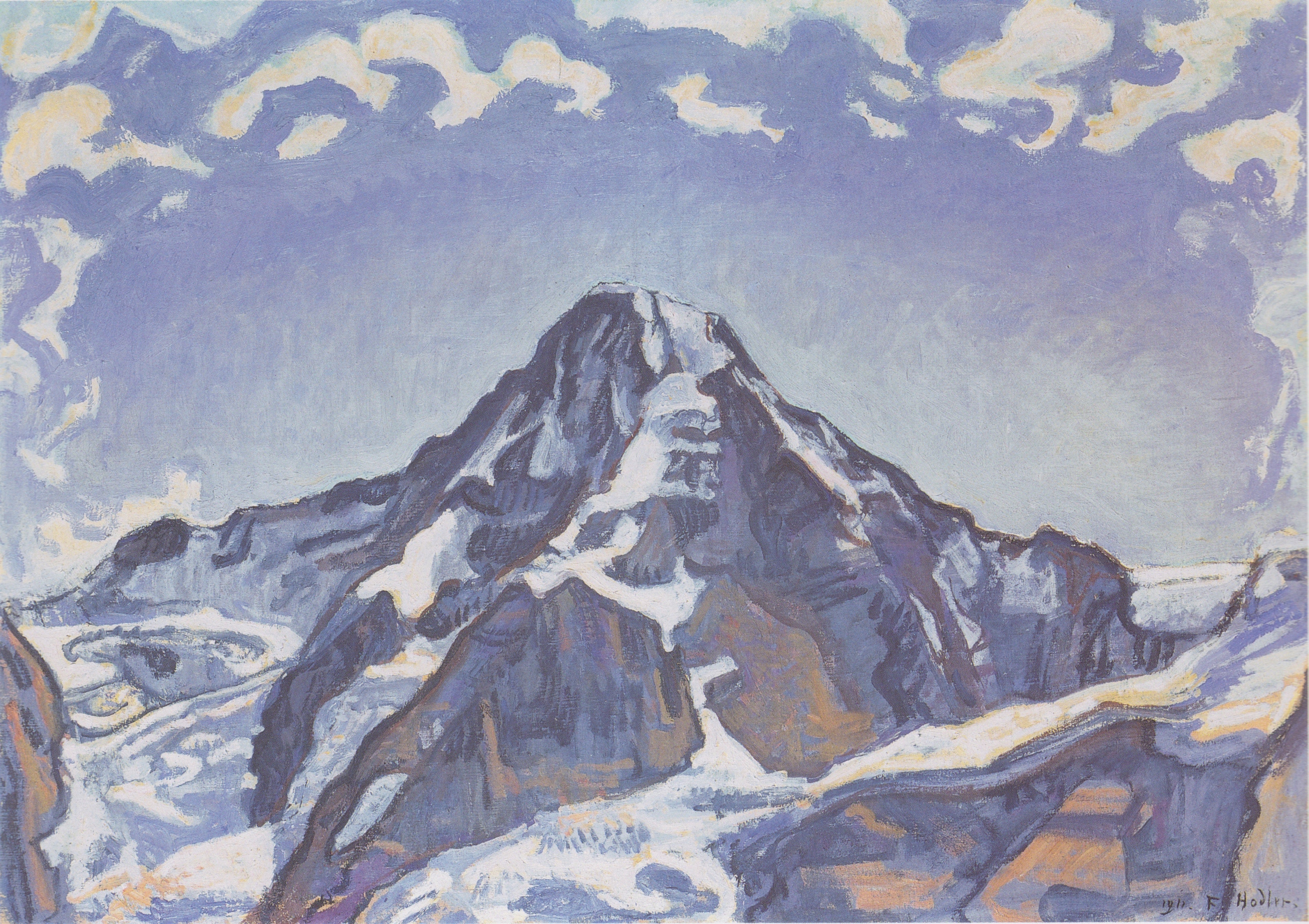 Der Mönch mit Wolken - Ferdinand Hodler image 1 reproduction artisanale de tableau