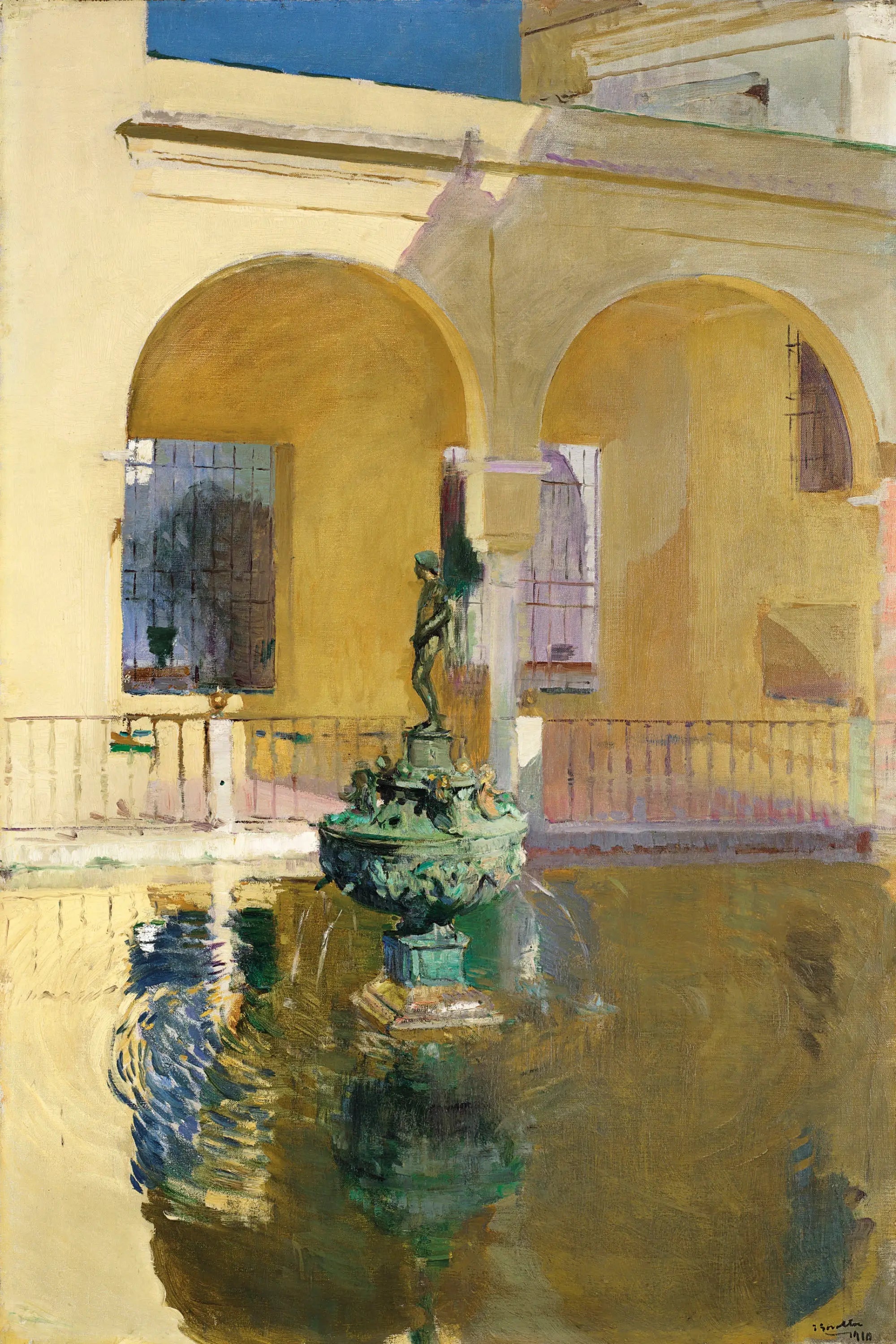 Der Teich von Karl V. im Alcazar, Sevilla - Joaquín Sorolla image 1 reproduction de peinture à l’huile