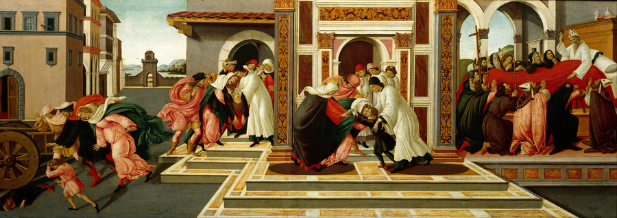 Das letzte Wunder und der Tod des Heiligen Zenobius - Sandro Botticelli