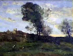 Letzte Sonnenstrahlen - Jean-Baptiste Camille Corot