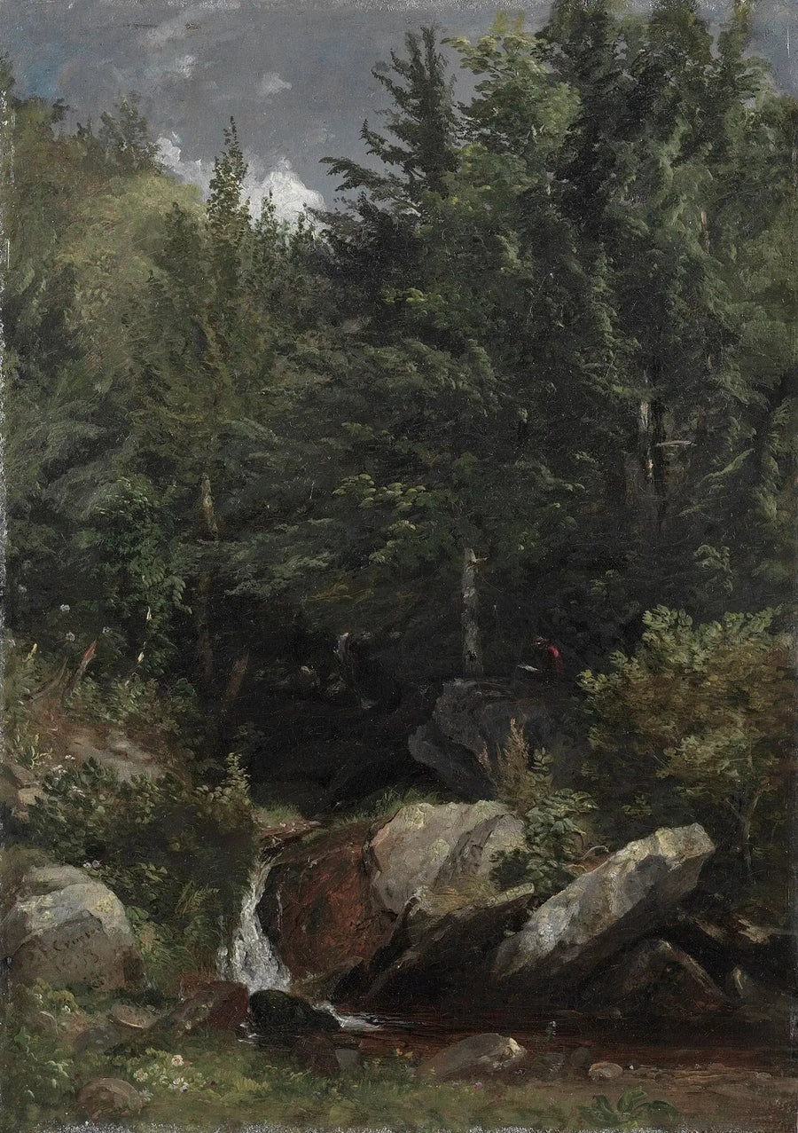 Bäume und ein Bach auf einem Hügel - Jasper Francis Cropsey