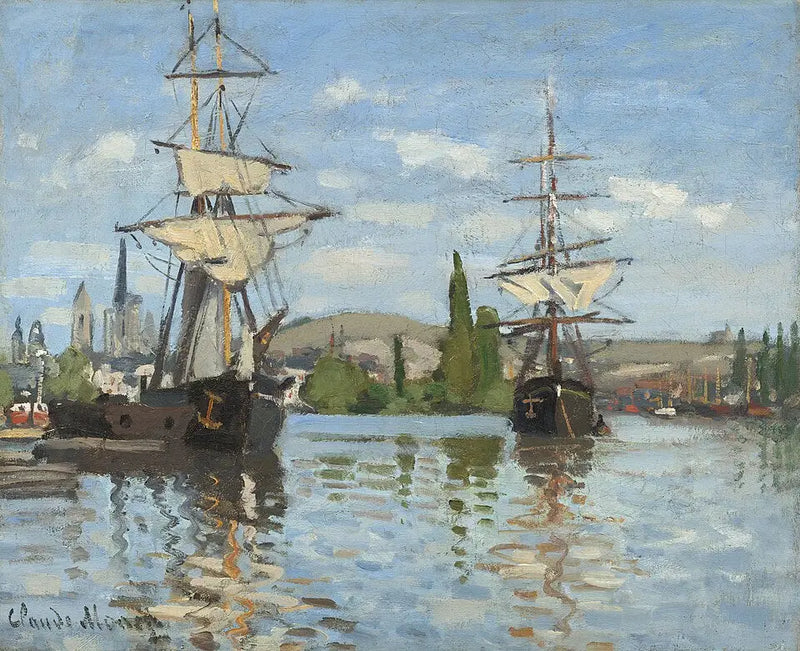 Boote in Rouen an der Seine - Claude Monet