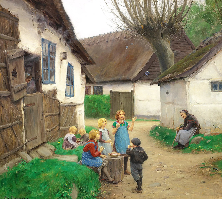 Kinder machen Blasen. - H. A. Brendekilde