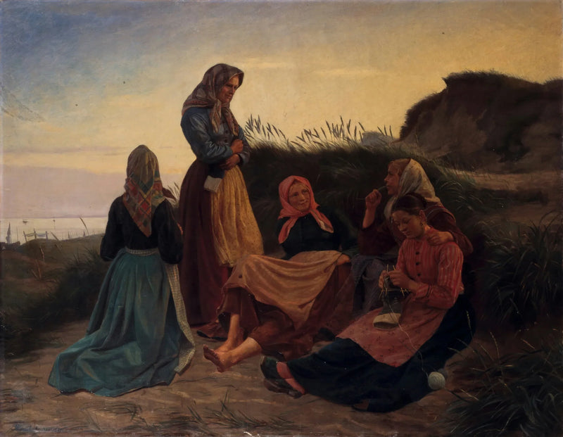 Eines Sommerabends versammelten sich Mädchen auf dem Sladrebakken – Michael Peter Ancher