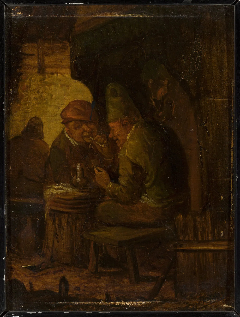 Des fumeurs dans une taverne - Adriaen Brouwer image 1 copie peinte à la main à l’huile