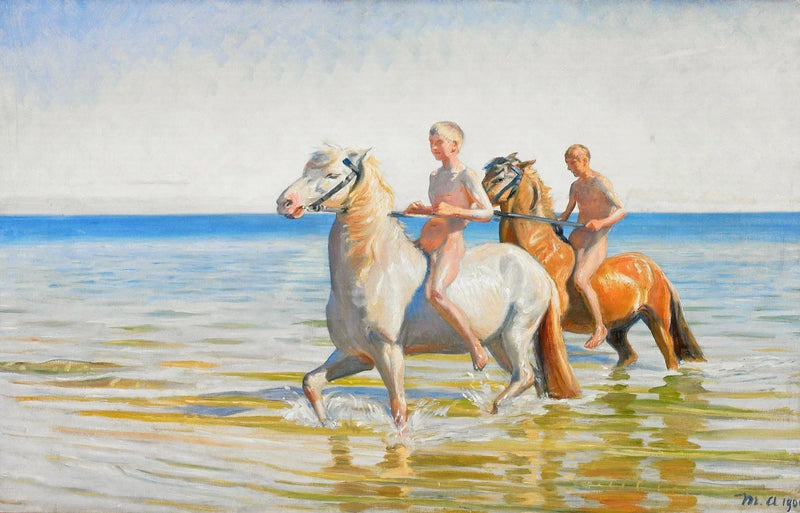 Jungen gehen zur Pferdetränke. Skagen, 1900 – Michael Peter Ancher