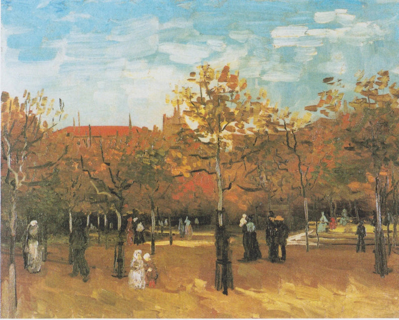 Menschen, die in einem Park spazieren gehen - Vincent van Gogh