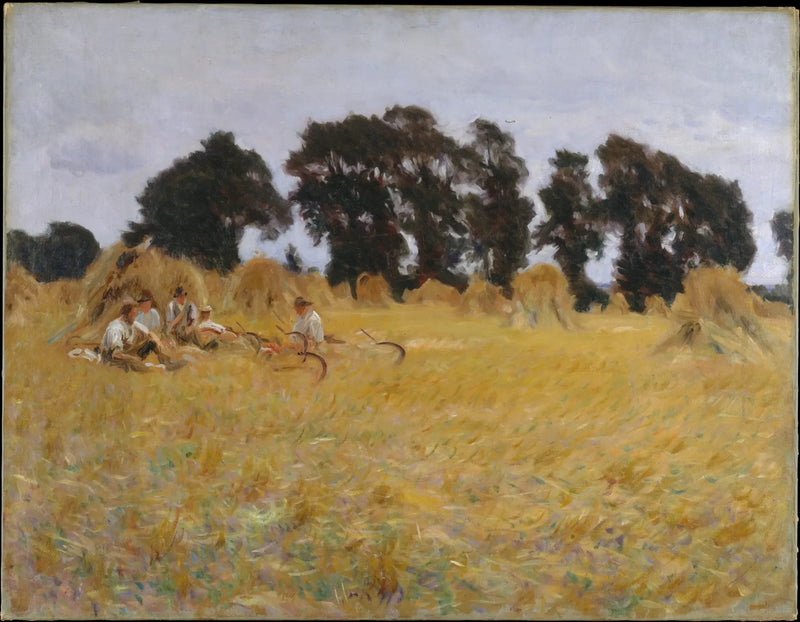 Erntearbeiter ruhen sich auf einem Weizenfeld aus - John Singer Sargent