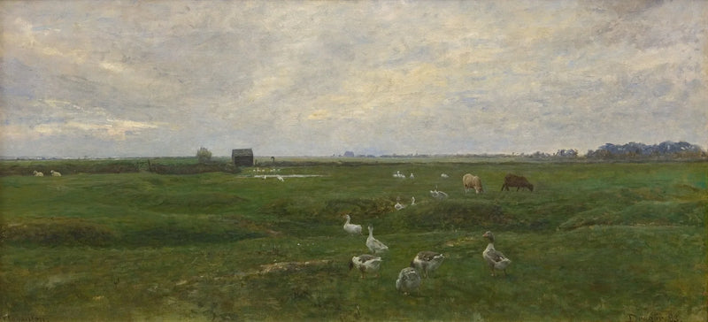 Gänse an einem See. Donner grollt. Dragär, die Insel Amager – Viggo Johansen