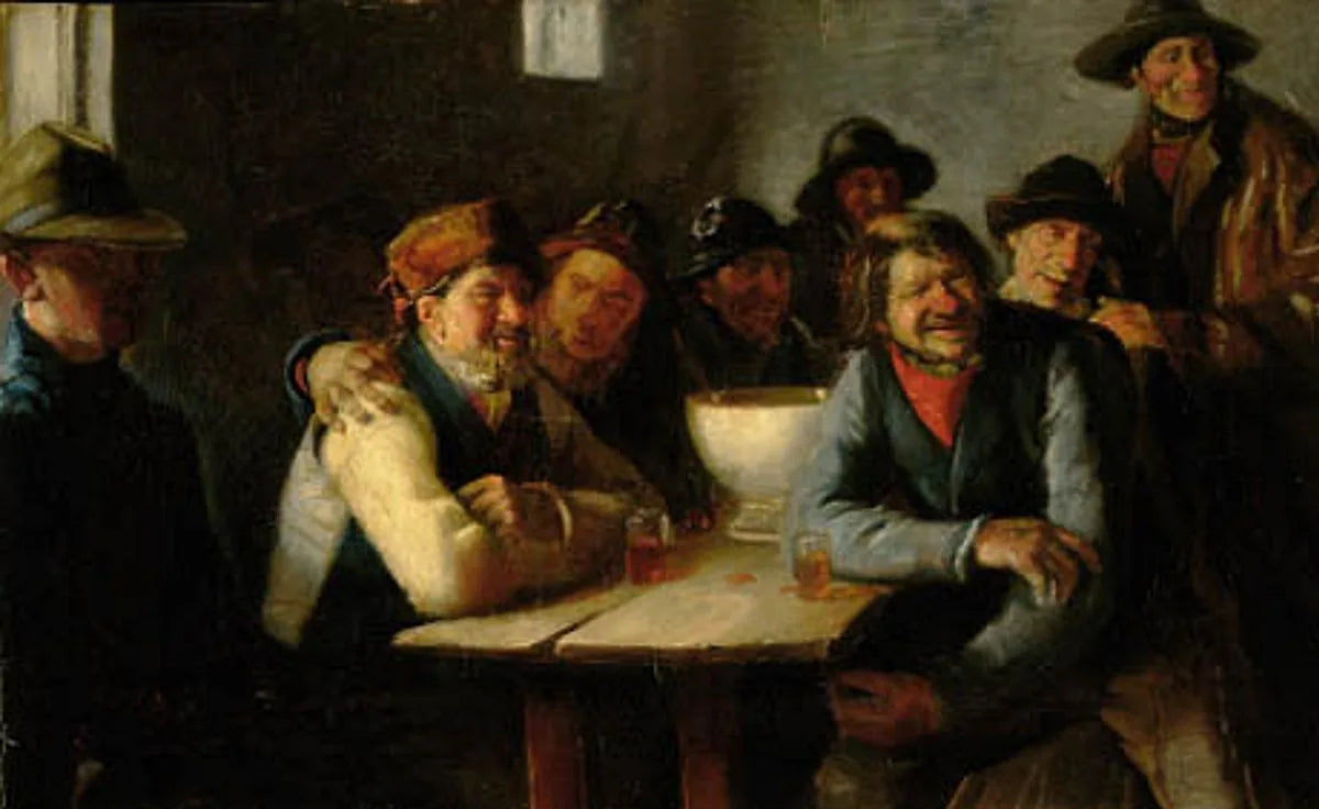 Des pêcheurs autour du bassin à punch. - Michael Peter Ancher image 1 copie peinte à la main à l’huile