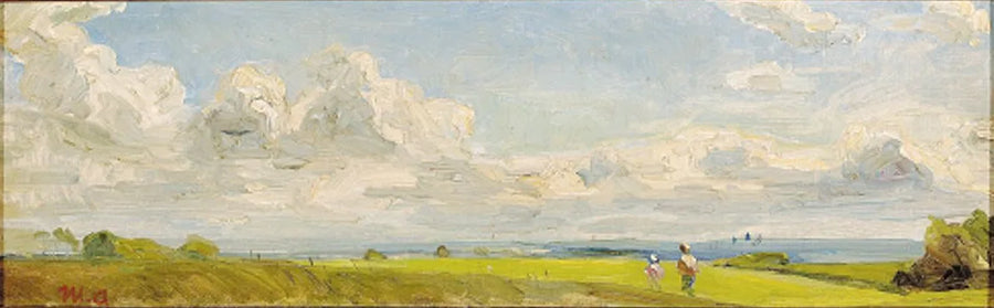 Menschen spazieren in einer Sommerlandschaft. – Michael Peter Ancher