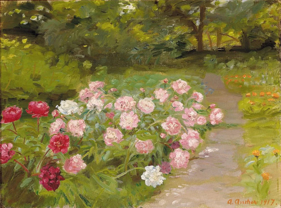 Pfingstrosen im Garten. – Anna Ancher
