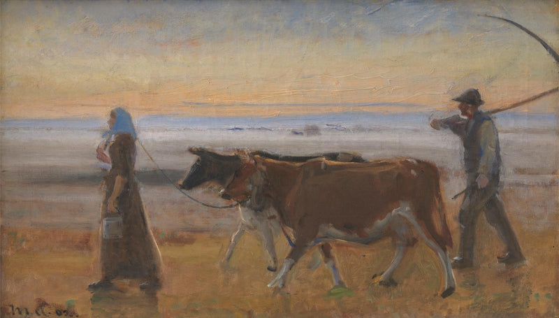 Kühe werden über das Moor getrieben – Michael Peter Ancher