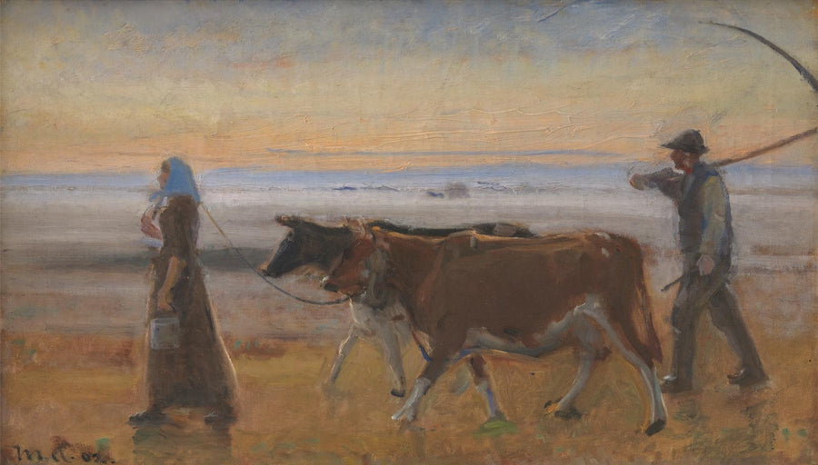 Kühe werden über das Moor getrieben – Michael Peter Ancher