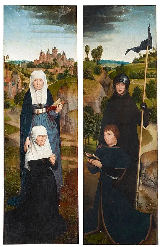 Zwei Flügel eines Triptychons mit den Porträts der Spender - Hans Memling