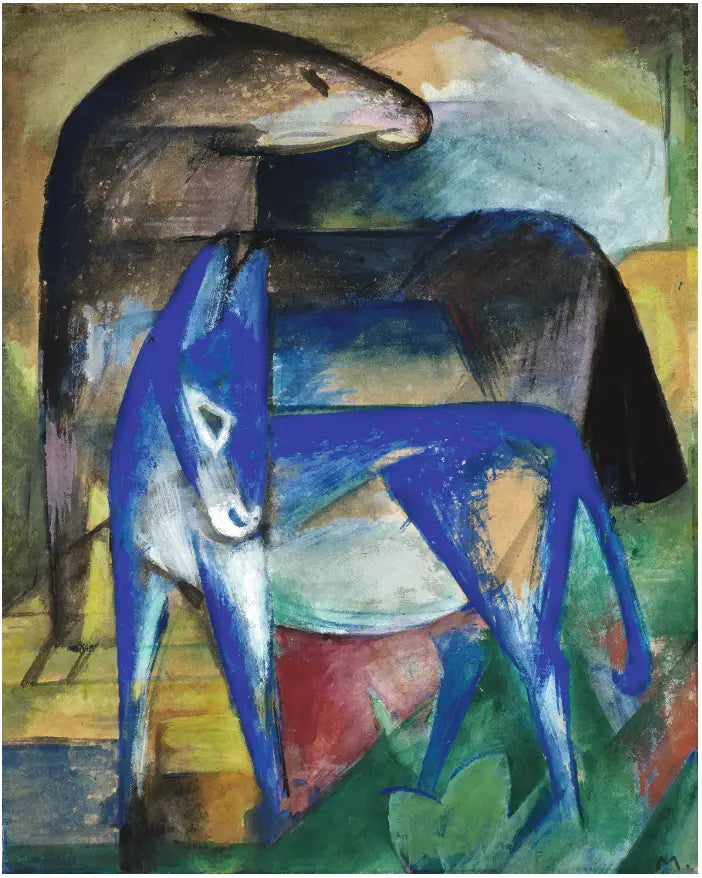 Zwei blaue Esel - Franz Marc