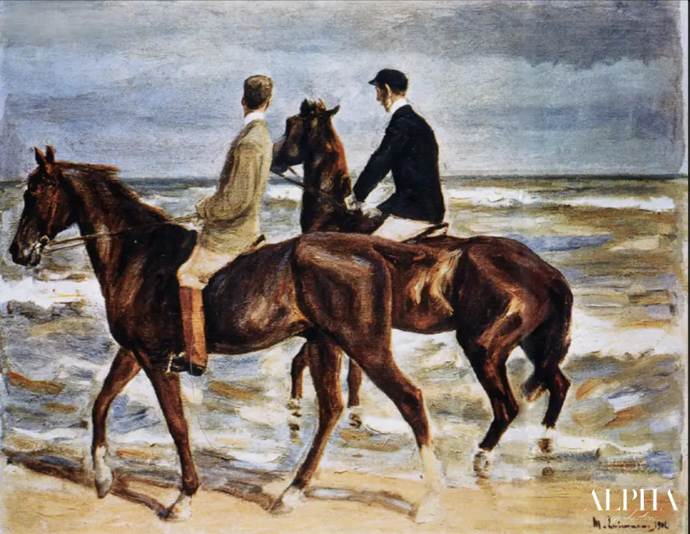 Deux cavaliers sur la plage - Max Liebermann - Reproductions de tableaux et peintures haut de gamme