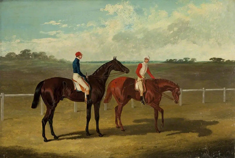Zwei Rennpferde – « Charles XII » und « Euclide » – mit ihren Jockeys - John Frederick Herring, Sr.