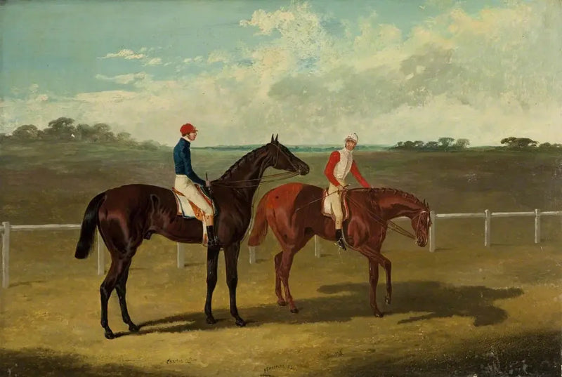 Zwei Rennpferde – « Charles XII » und « Euclide » – mit ihren Jockeys - John Frederick Herring, Sr.