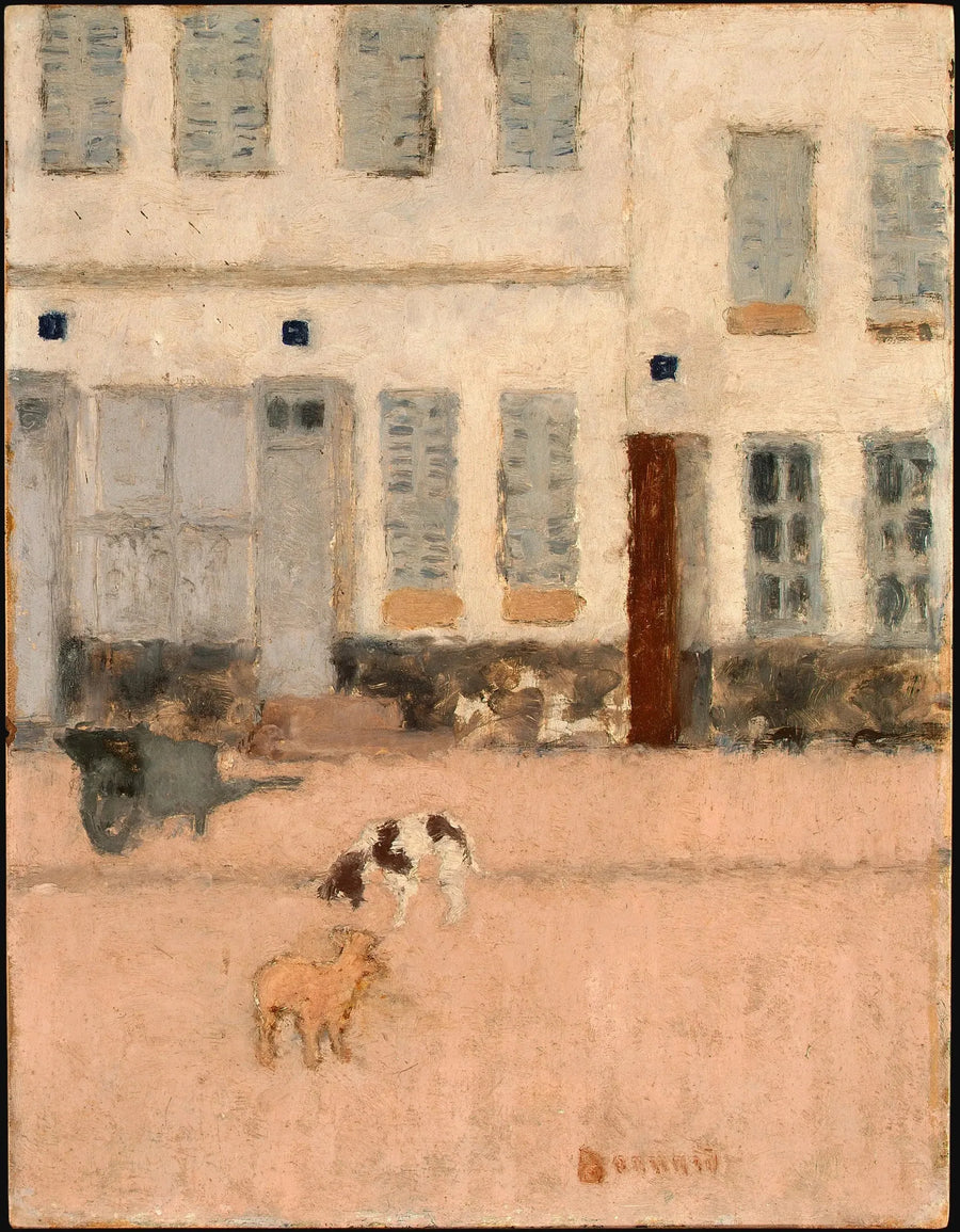 Zwei Hunde in einer verlassenen Straße - Pierre Bonnard