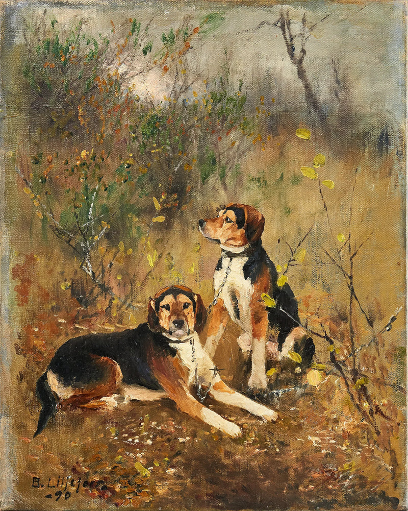 Zwei Jagdhunde – nach Fährte – Bruno Liljefors