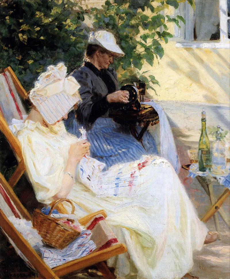 Zwei Damen im Garten. Marie Krøyer und ihre Mutter. Skagen - Peder Severin Krøyer