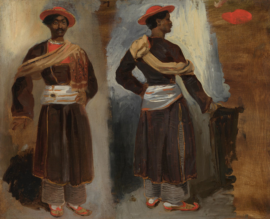Deux études d'un Indien debout de Calcutta - Eugène Delacroix