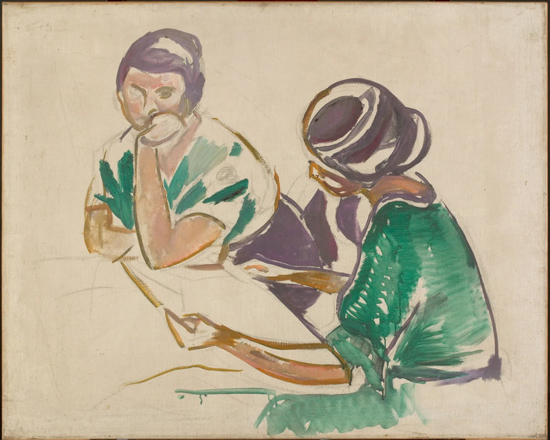 Zwei Frauen am Tisch - Edvard Munch