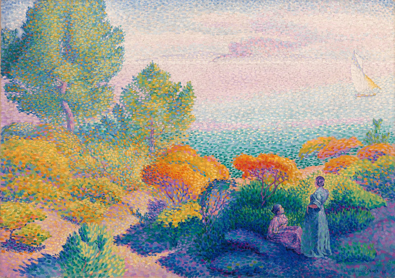 Zwei Frauen am Meer, Mittelmeer - Henri-Edmond Cross
